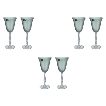 Bohemia Crystal - Goblet Glass Set 6 Pieces - Green - 185ml - 3900010069
