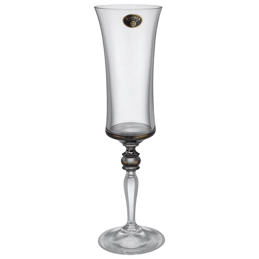 Bohemia Crystal - Flute Glass Set 6 Pieces - Grey - 190ml - 3900010074