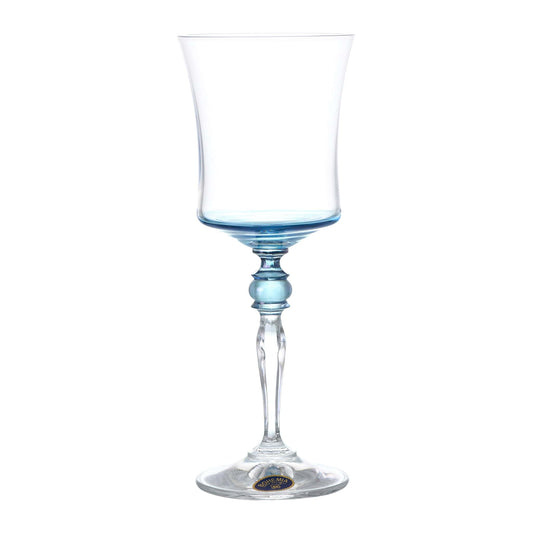 Bohemia Crystal - Goblet Glass Set 6 Pieces - Blue - 220ml - 3900010076