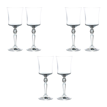 Bohemia Crystal - Goblet Glass Set 6 Pieces - Grey - 220ml - 3900010078