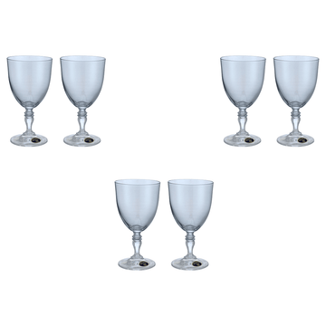 Bohemia Crystal - Goblet Glass Set 6 Pieces - Blue - 200ml - 3900010080