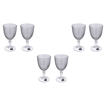 Bohemia Crystal - Goblet Glass Set 6 Pieces 200ml - Grey - Crystal