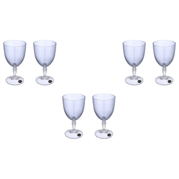 Bohemia Crystal - Goblet  Glass Set 6 Pieces 250ml - Blue - Crystal