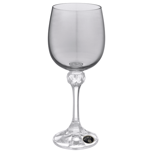 Bohemia Crystal - Goblet Glass Set 6 Pieces - Grey - 230ml - Crystal