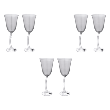 Bohemia Crystal - Goblet Glass Set 6 Pieces - Grey - 250ml - Crystal