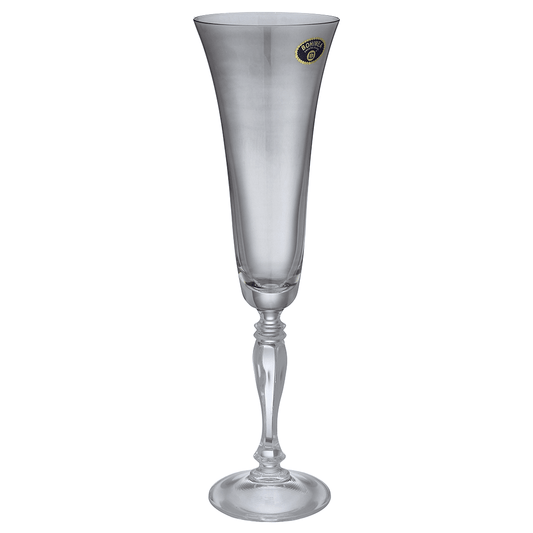 Bohemia Crystal - Flute Glass Set 6 Pieces - Grey - 180ml - 3900010106