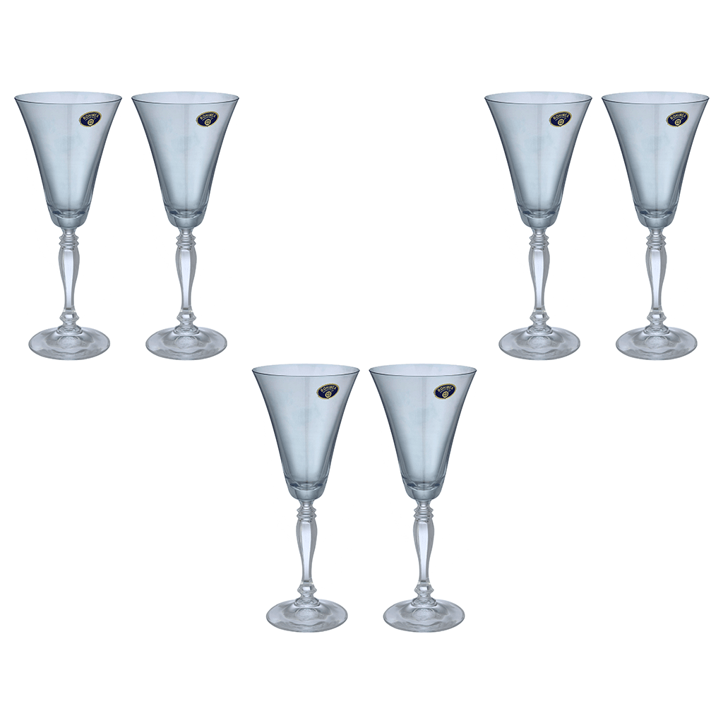 Bohemia Crystal - Goblet Glass Set 6 Pieces - Blue - 190ml - 3900010107