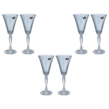 Bohemia Crystal - Goblet Glass Set 6 Pieces - Blue - 190ml - 3900010107