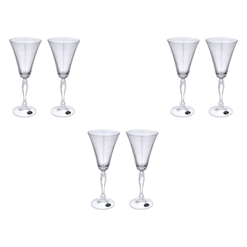 Bohemia Crystal - Goblet Glass Set 6 Pieces - Grey - 190ml - Crystal