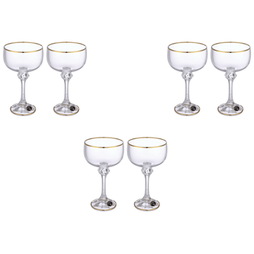 Bohemia Crystal - Cocktail Glass Set 6 Pieces 200ml - Gold - Crystal