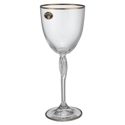 Bohemia Crystal - Goblet Glass Set 6 Pieces with Silver Rim - 250ml - 3900010125