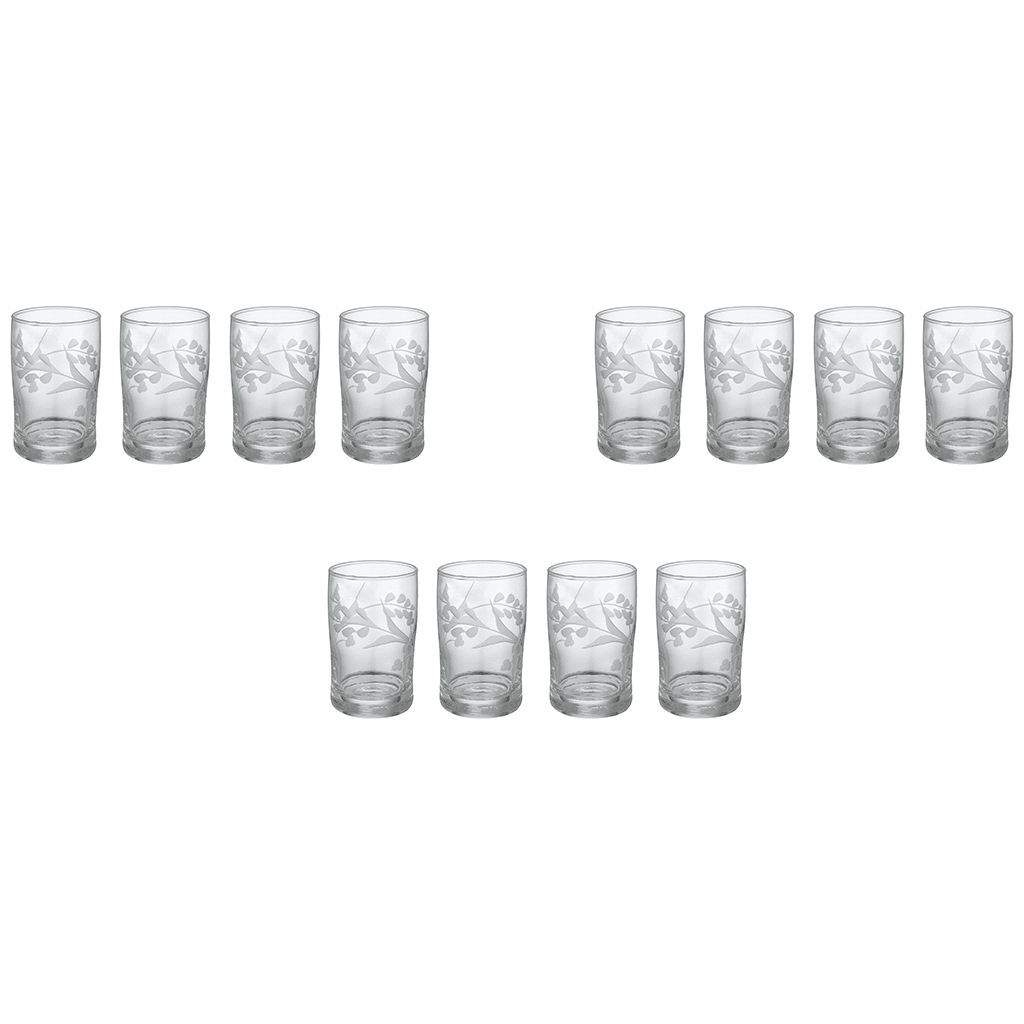 Decorated Istikana Set 12 Pieces - 100ml - Glass - 3900010157