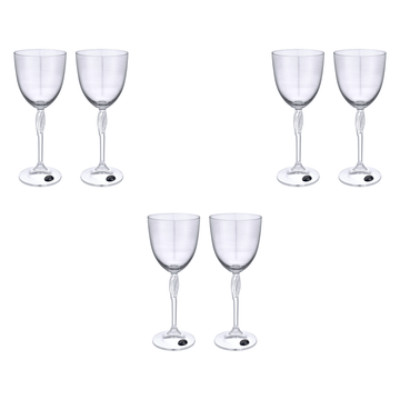 Bohemia Crystal - Goblet Glass Set 6 Pieces - Grey - 250ml - Crystal