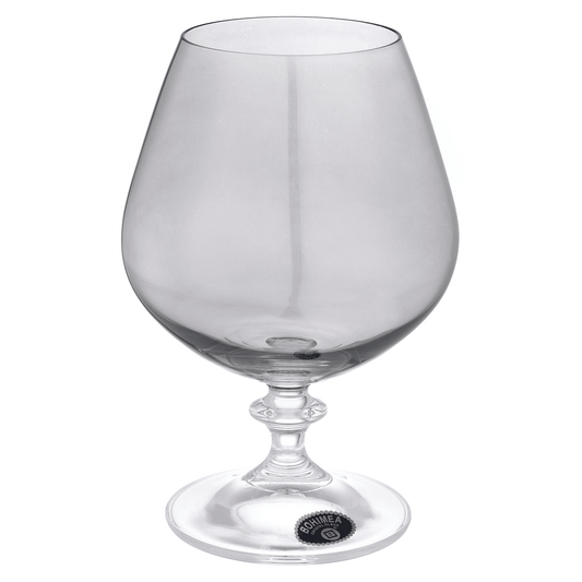 Bohemia Crystal - Brandy Glass Set 6 Pieces - Grey - 400ml - Crystal