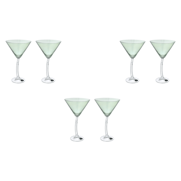 Bohemia Crystal - Cocktail Glass Set 6 Pieces - Green - 285ml - Crystal