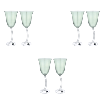 Bohemia Crystal - Goblet Glass Set 6 Pieces - Green - 250ml - Crystal