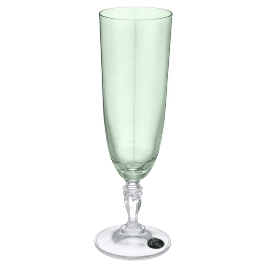 Bohemia Crystal-Flute Glass Set 6 Pieces- 220ml- Green-Crystal