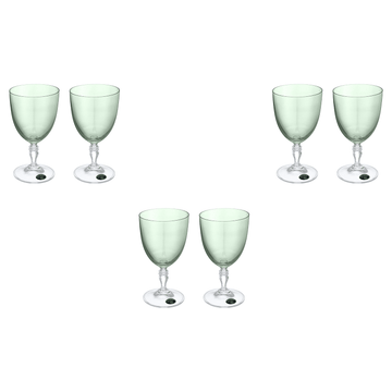 Bohemia Crystal - Goblet Glass Set 6 Pieces - 250ml- Green-Crystal