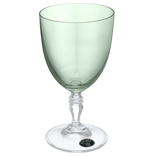 Bohemia Crystal - Goblet Glass Set 6 Pieces - 250ml- Green-Crystal