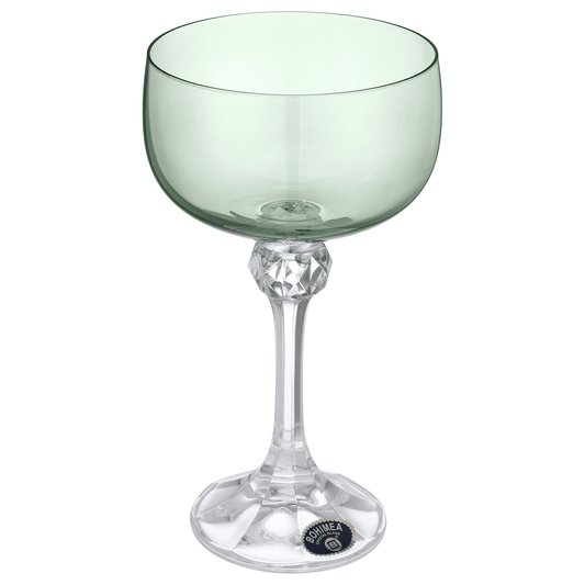 Bohemia Crystal - Cocktail  Glass Set 6 Pieces 200ml- Green - Crystal