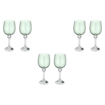 Bohemia Crystal - Goblet Glass Set 6 Pieces 230ml- Green - Crystal