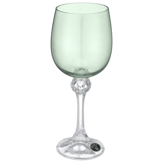 Bohemia Crystal - Goblet Glass Set 6 Pieces 230ml- Green - Crystal