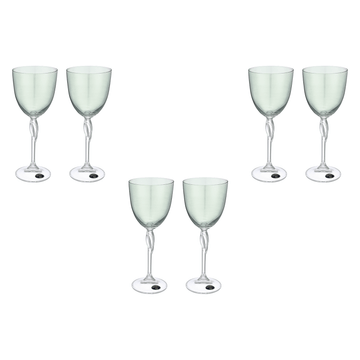 Bohemia Crystal - Goblet Glass Set 6 Pieces - Green - 250ml - Crystal