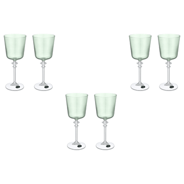 Bohemia Crystal - Goblet Glass Set 6 Pieces 240ml - Green - Crystal