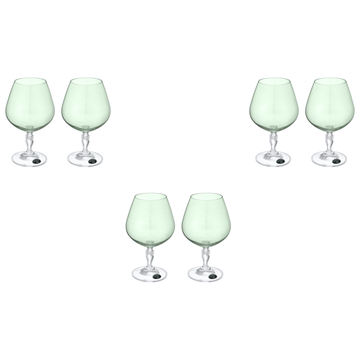 Bohemia Crystal - Brandy Glass Set 6 Pieces 380ml - Green - Crystal