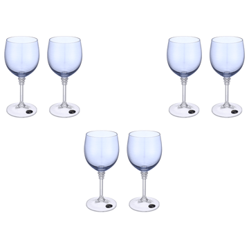 Bohemia Crystal - Goblet  Glass Set 6 Pieces 240ml - Blue - Crystal