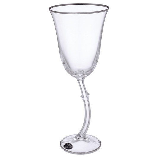 Bohemia Crystal - Goblet  Glass Set 6 Pieces 250ml - Silver - Crystal