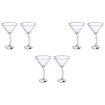 Bohemia Crystal - Cocktail Glass Set 6 Pieces 285ml - Silver - Crystal