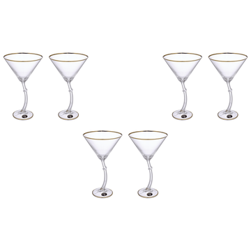 Bohemia Crystal - Cocktail Glass Set 6 Pieces 285ml - Gold - Crystal