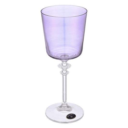 Bohemia Crystal - Goblet Glass Set 6 Pieces - Purple - 240ml