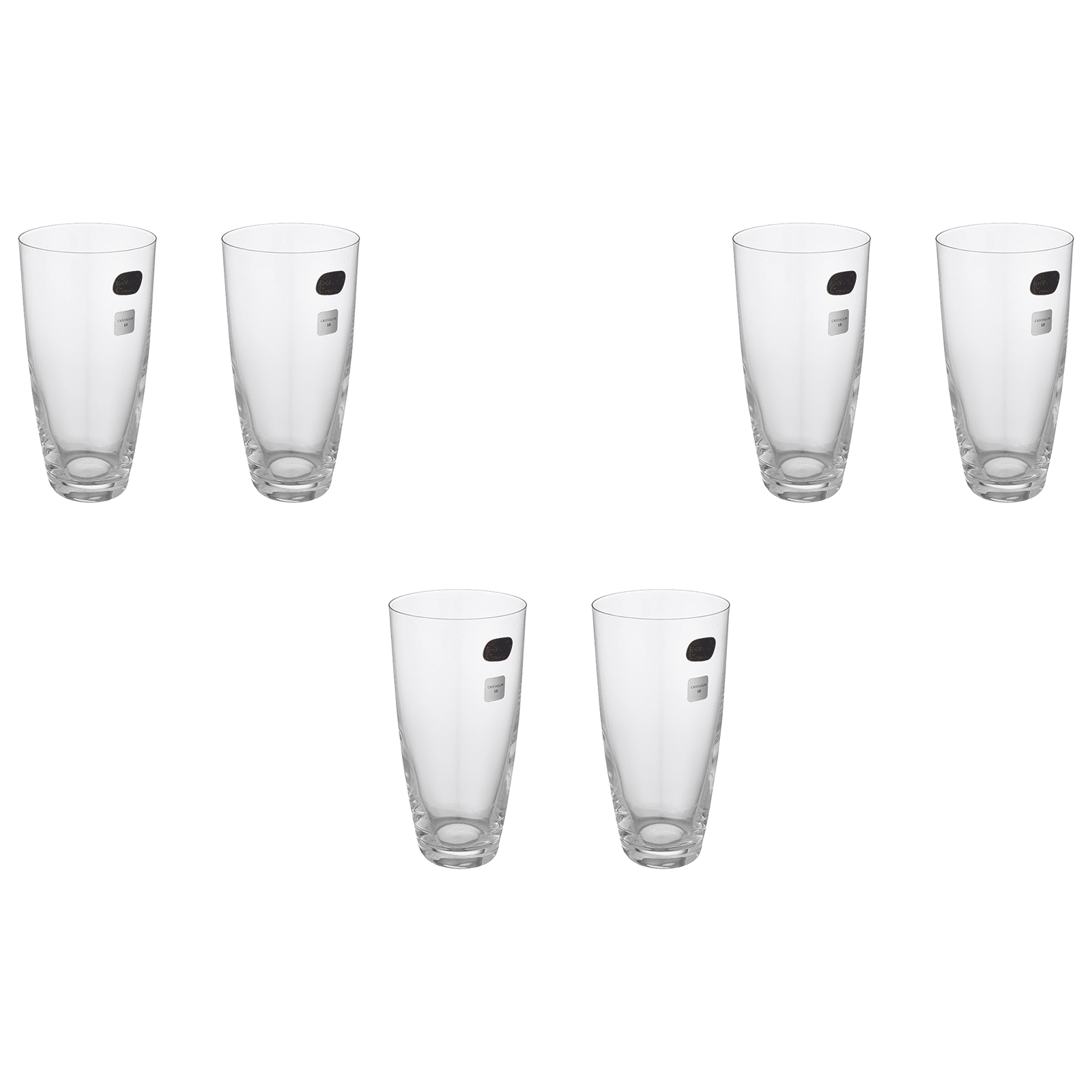 Bohemia Crystal - Highball Goblet Glass Set 6 Pieces - 350ml