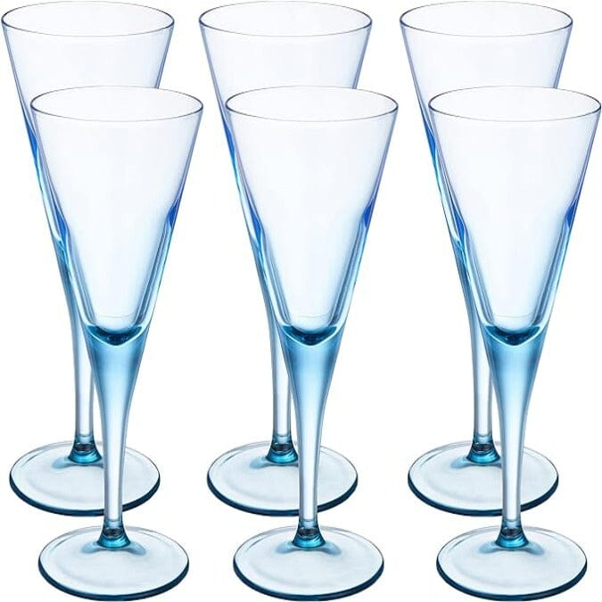 Pasabahce - V-Line Champagne Glass Set 6 Pieces - Blue - 200ml - 390005007