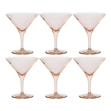 Pasabahce - V-Line Martini Glass Set 6 Pieces - Pink - 250ml - 390005009