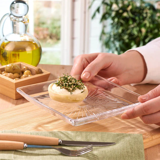 Pasabahce - Madlen Squared Glass Serving Platter - 24cm - Clear - Glass