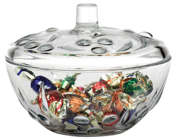 Pasabahce -  Glass Sugar Pot With Cover - 14cm - Clear - Glass