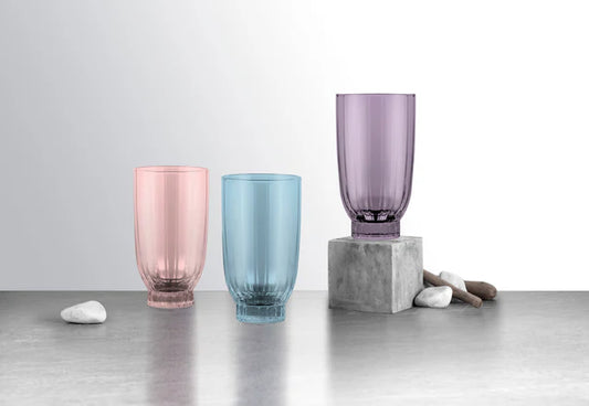 Pasabahce - Amore Highball Glass set 6 Pieces - 410ml - Pink - Glass