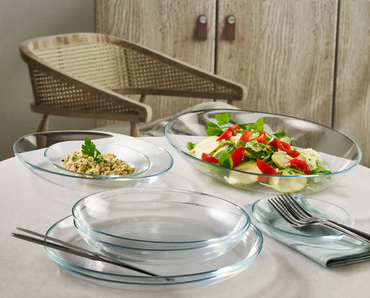 Borcam - Oval Glass Serving Set 3 Pieces - Tempered Glass