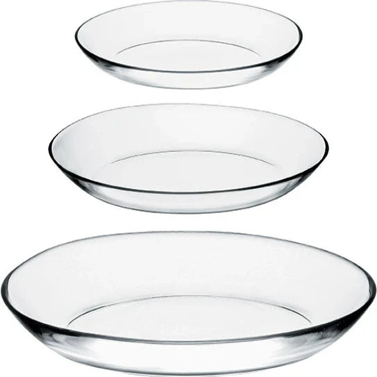 Borcam - Oval Glass Serving Set 3 Pieces - Tempered Glass