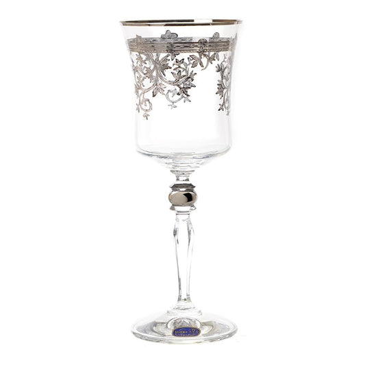 Bohemia Crystal - Goblet Glass Set 6 Pieces - Silver - 220ml - 39000616