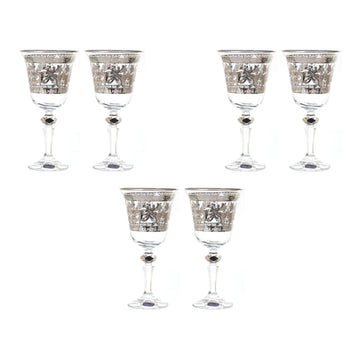 Bohemia Crystal - Goblet Glass Set 6 Pieces Silver - 185ml - 39000682