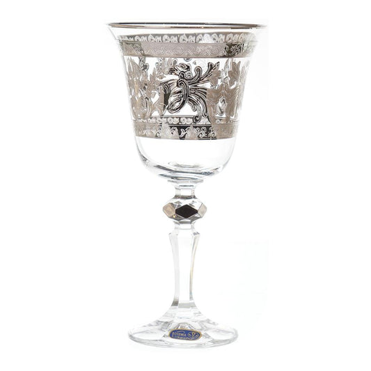 Bohemia Crystal - Goblet Glass Set 6 Pieces Silver - 185ml - 39000682