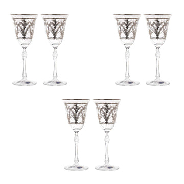 Bohemia Crystal - Goblet Glass Set 6 Pieces - Silver - 185ml - 39000742