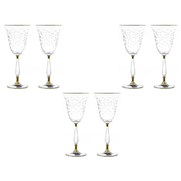 Bohemia Crystal - Goblet Glass Set 6 Pieces - Gold - 220ml - 39000768