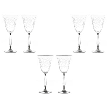 Bohemia Crystal - Goblet Glass Set 6 Pieces - Silver - 220ml - 39000769