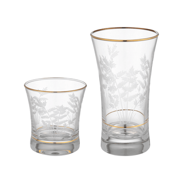 Pasabahce - Decorated Highball & Tumbler Glass 12 Pieces - Gold - Glass - 340ml&250ml - 39000798