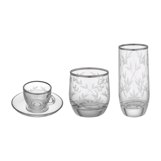 Pasabahce - Glass Set 24 Pieces - Silver - Glass - 39000805